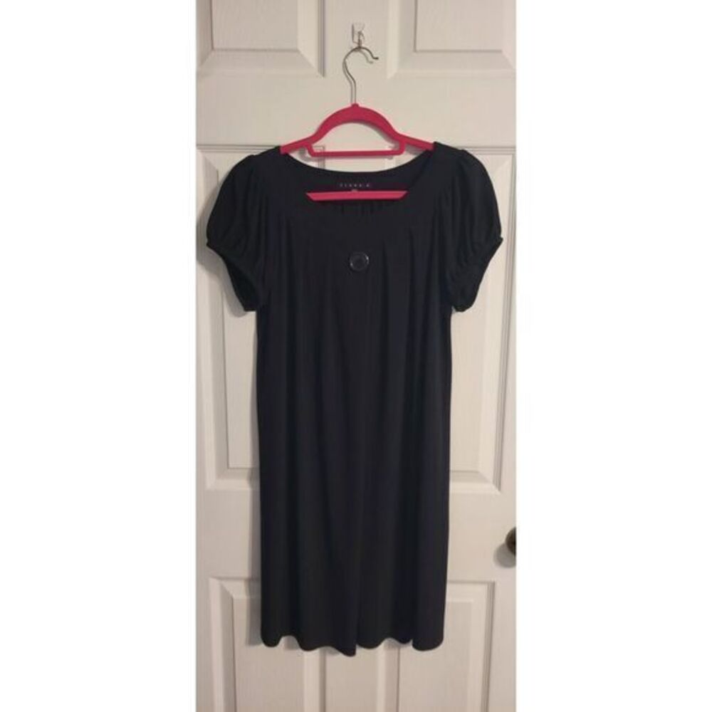 Tiana B.  Black Tunic Short‎ Sleeve Dress with Button Front Detail Size Medium